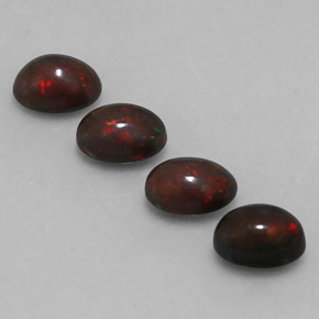 캐럿 천연 멀티컬러 초콜릿 오팔 보석, 타원형 컷, 7.1×5.1 mm, 투명한