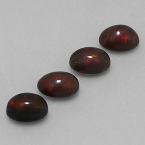 캐럿 천연 멀티컬러 초콜릿 오팔 보석, 타원형 컷, 7.1×5.1 mm, 투명한