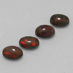 캐럿 천연 멀티컬러 초콜릿 오팔 보석, 타원형 컷, 6.9×5 mm, 투명한