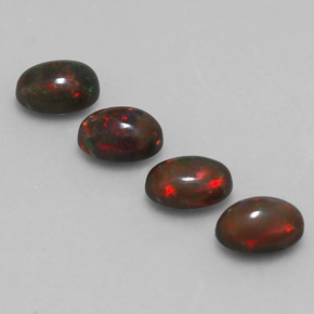 캐럿 천연 멀티컬러 초콜릿 오팔 보석, 타원형 컷, 6.9×5 mm, 투명한