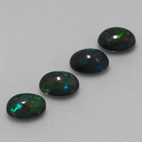 캐럿 천연 멀티컬러 초콜릿 오팔 보석, 타원형 컷, 7.1×5.1 mm, 투명한