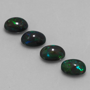 캐럿 천연 멀티컬러 초콜릿 오팔 보석, 타원형 컷, 7.1×5.1 mm, 투명한