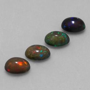 캐럿 천연 멀티컬러 초콜릿 오팔 보석, 타원형 컷, 7.1×5.1 mm, 투명한