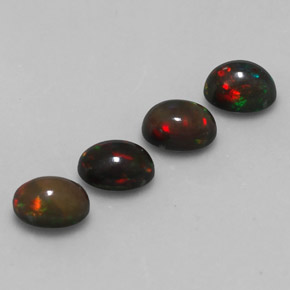캐럿 천연 멀티컬러 초콜릿 오팔 보석, 타원형 컷, 7.1×5.1 mm, 투명한