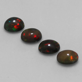 캐럿 천연 멀티컬러 초콜릿 오팔 보석, 타원형 컷, 7.1×5.1 mm, 투명한