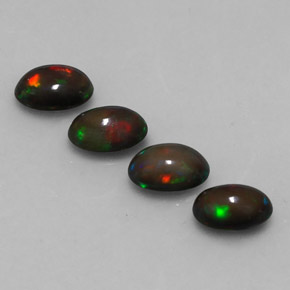 캐럿 천연 멀티컬러 초콜릿 오팔 보석, 타원형 컷, 7×5.1 mm, 투명한