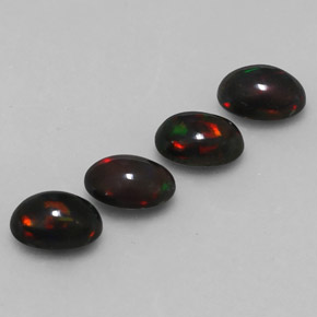 캐럿 천연 멀티컬러 초콜릿 오팔 보석, 타원형 컷, 7.1×5.1 mm, 투명한