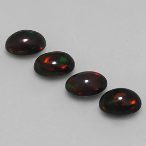 캐럿 천연 멀티컬러 초콜릿 오팔 보석, 타원형 컷, 7.1×5.1 mm, 투명한