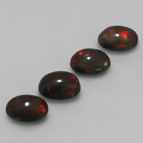 캐럿 천연 멀티컬러 초콜릿 오팔 보석, 타원형 컷, 7×5.1 mm, 투명한