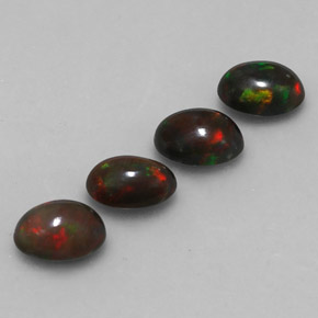 캐럿 천연 멀티컬러 초콜릿 오팔 보석, 타원형 컷, 7×5.1 mm, 투명한