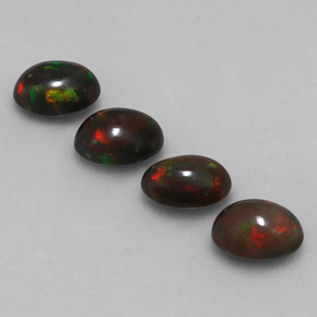 캐럿 천연 멀티컬러 초콜릿 오팔 보석, 타원형 컷, 7×5.1 mm, 투명한