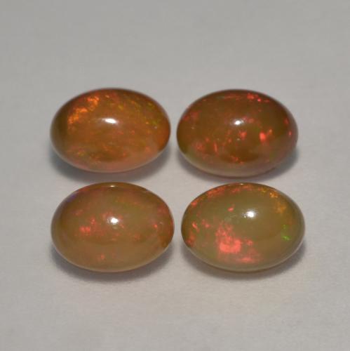 2.83캐럿 천연 멀티컬러 초콜릿 오팔 보석, 타원형 컷, 7×5.1 mm, 투명한