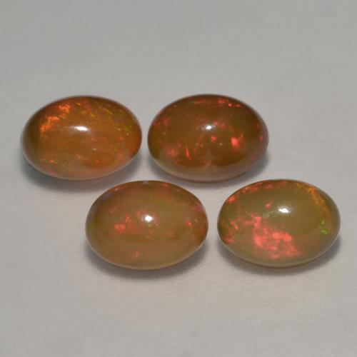 2.83캐럿 천연 멀티컬러 초콜릿 오팔 보석, 타원형 컷, 7×5.1 mm, 투명한