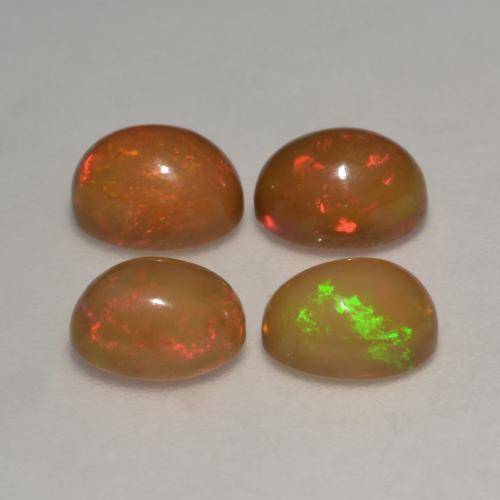 2.83캐럿 천연 멀티컬러 초콜릿 오팔 보석, 타원형 컷, 7×5.1 mm, 투명한