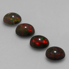 캐럿 천연 멀티컬러 초콜릿 오팔 보석, 타원형 컷, 7.1×5.2 mm, 투명한