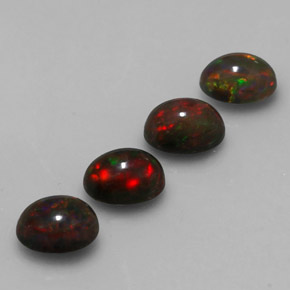 캐럿 천연 멀티컬러 초콜릿 오팔 보석, 타원형 컷, 7.1×5.2 mm, 투명한