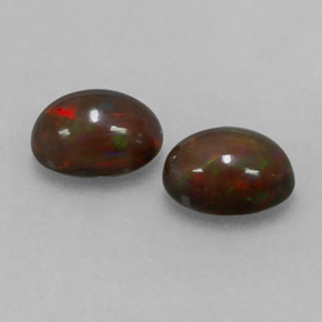 캐럿 천연 멀티컬러 초콜릿 오팔 보석, 타원형 컷, 7.1×5.1 mm, 투명한