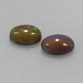 캐럿 천연 멀티컬러 초콜릿 오팔 보석, 타원형 컷, 7×5 mm, 투명한