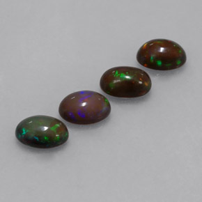 캐럿 천연 멀티컬러 초콜릿 오팔 보석, 타원형 컷, 7×5 mm, 투명한