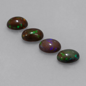 캐럿 천연 멀티컬러 초콜릿 오팔 보석, 타원형 컷, 7×5 mm, 투명한