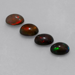 캐럿 천연 멀티컬러 초콜릿 오팔 보석, 타원형 컷, 6.9×4.9 mm, 투명한