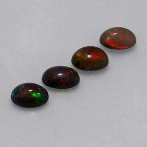 캐럿 천연 멀티컬러 초콜릿 오팔 보석, 타원형 컷, 6.9×4.9 mm, 투명한