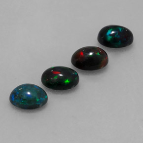 캐럿 천연 멀티컬러 초콜릿 오팔 보석, 타원형 컷, 7.1×5.2 mm, 불투명체