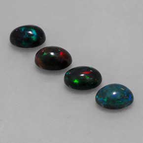 캐럿 천연 멀티컬러 초콜릿 오팔 보석, 타원형 컷, 7.1×5.2 mm, 불투명체