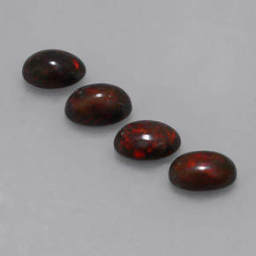 1.82캐럿 천연 멀티컬러 초콜릿 오팔 보석, 타원형 컷, 7.1×5.1 mm, 불투명체