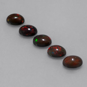 2.71캐럿 천연 멀티컬러 초콜릿 오팔 보석, 타원형 컷, 7×5.1 mm, 투명한
