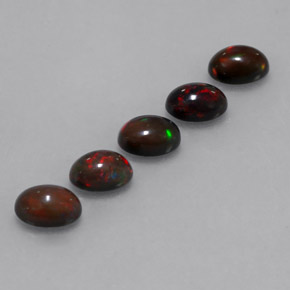2.71캐럿 천연 멀티컬러 초콜릿 오팔 보석, 타원형 컷, 7×5.1 mm, 투명한