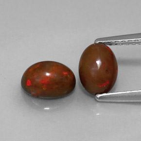 캐럿 천연 멀티컬러 초콜릿 오팔 보석, 타원형 컷, 7.1×5.1 mm, 투명한
