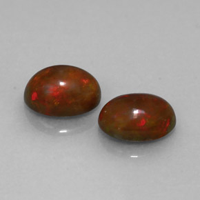 캐럿 천연 멀티컬러 초콜릿 오팔 보석, 타원형 컷, 7.1×5.1 mm, 투명한