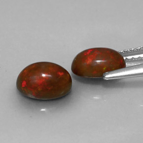캐럿 천연 멀티컬러 초콜릿 오팔 보석, 타원형 컷, 7.1×5.1 mm, 투명한