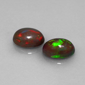 캐럿 천연 멀티컬러 초콜릿 오팔 보석, 타원형 컷, 6.9×5.1 mm, 투명한