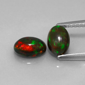 캐럿 천연 멀티컬러 초콜릿 오팔 보석, 타원형 컷, 7.1×5 mm, 투명한