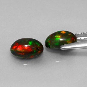 캐럿 천연 멀티컬러 초콜릿 오팔 보석, 타원형 컷, 7.1×5 mm, 투명한