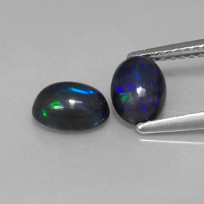 캐럿 천연 멀티컬러 초콜릿 오팔 보석, 타원형 컷, 7×5.1 mm, 투명한