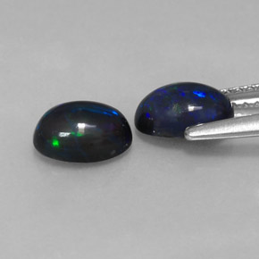 캐럿 천연 멀티컬러 초콜릿 오팔 보석, 타원형 컷, 7×5.1 mm, 투명한