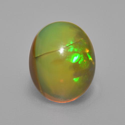 2.95캐럿 천연 멀티컬러 초콜릿 오팔, 타원형 컷, 11.1×8.9 mm, 투명한