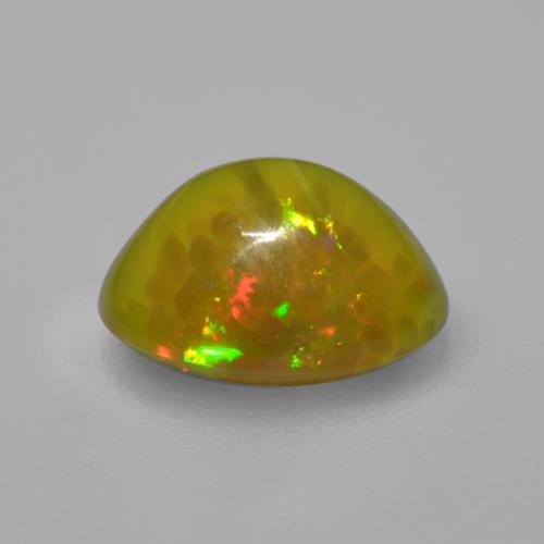 2.95캐럿 천연 멀티컬러 초콜릿 오팔, 타원형 컷, 11.1×8.9 mm, 투명한