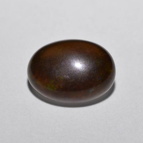 0.52캐럿 천연 멀티컬러 초콜릿 오팔, 타원형 컷, 8×5.8 mm, 투명한