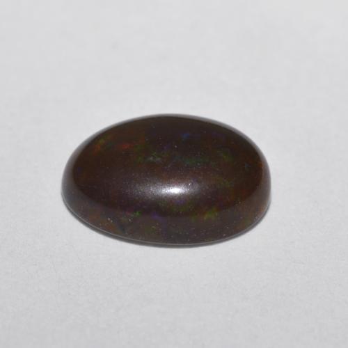 0.52캐럿 천연 멀티컬러 초콜릿 오팔, 타원형 컷, 8×5.8 mm, 투명한