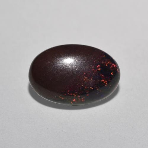 0.80캐럿 천연 멀티컬러 초콜릿 오팔, 타원형 컷, 8.9×6 mm, 투명한