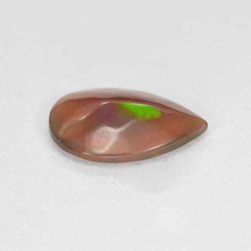 0.48캐럿 천연 멀티컬러 초콜릿 오팔, 배 모양, 9.2×6 mm, 투명한