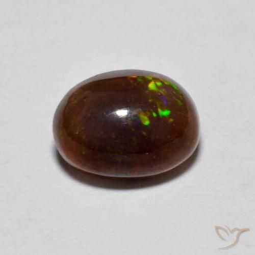 0.80ct 자연스러운 다색 초콜릿 오팔, 타원형, 투명한