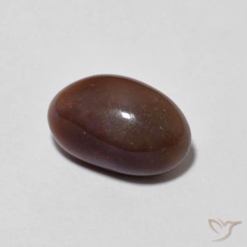1.25캐럿 천연 다색 초콜릿 오팔, 타원형, 투명한