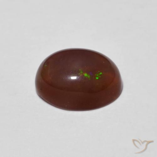 0.81캐럿 천연 다색 초콜릿 오팔, 타원형, 투명한