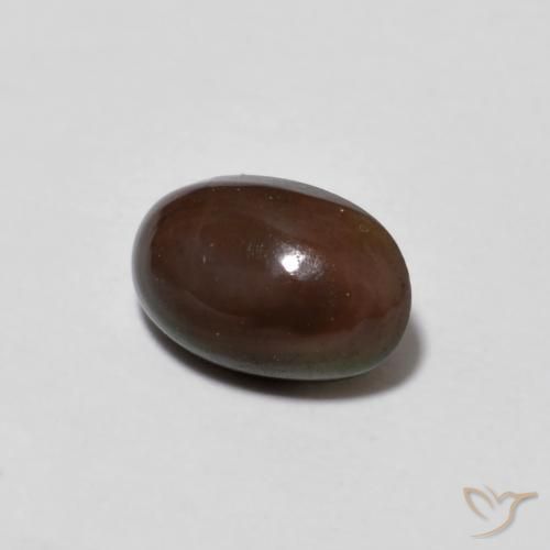 0.50캐럿 천연 다색 초콜릿 오팔, 타원형, 투명한