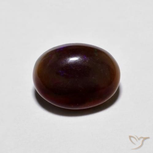 0.76ct 자연스러운 다색 초콜릿 오팔, 타원형, 불투명체